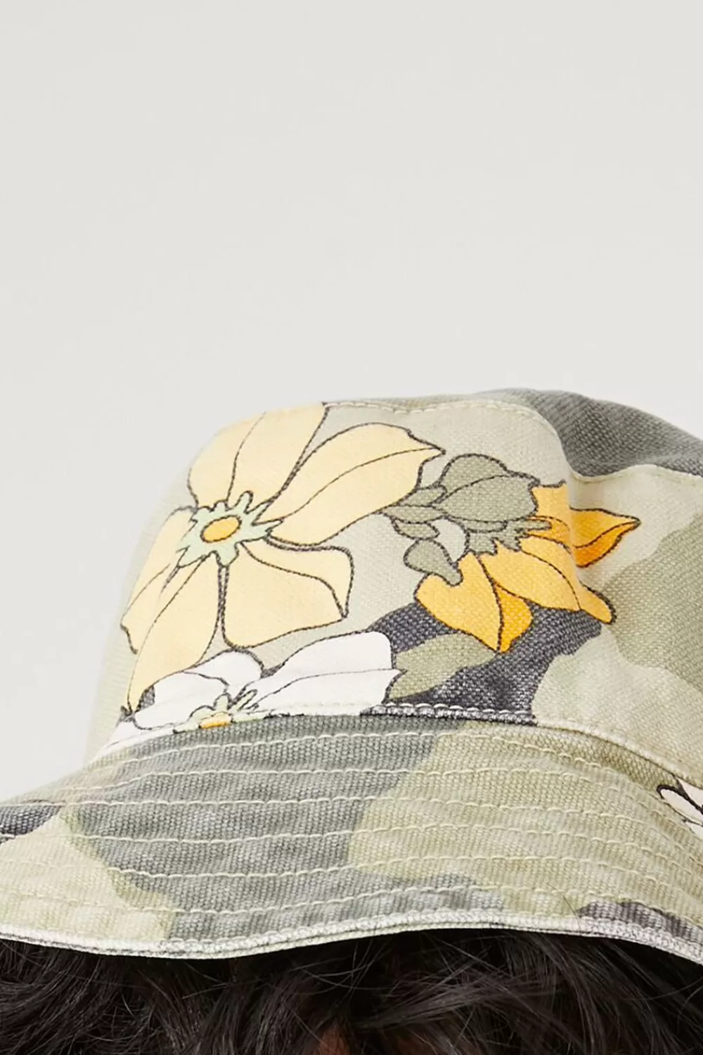 Hats + Beanies>Forever 21 Floral Camo Print Bucket Hat Green/Multi