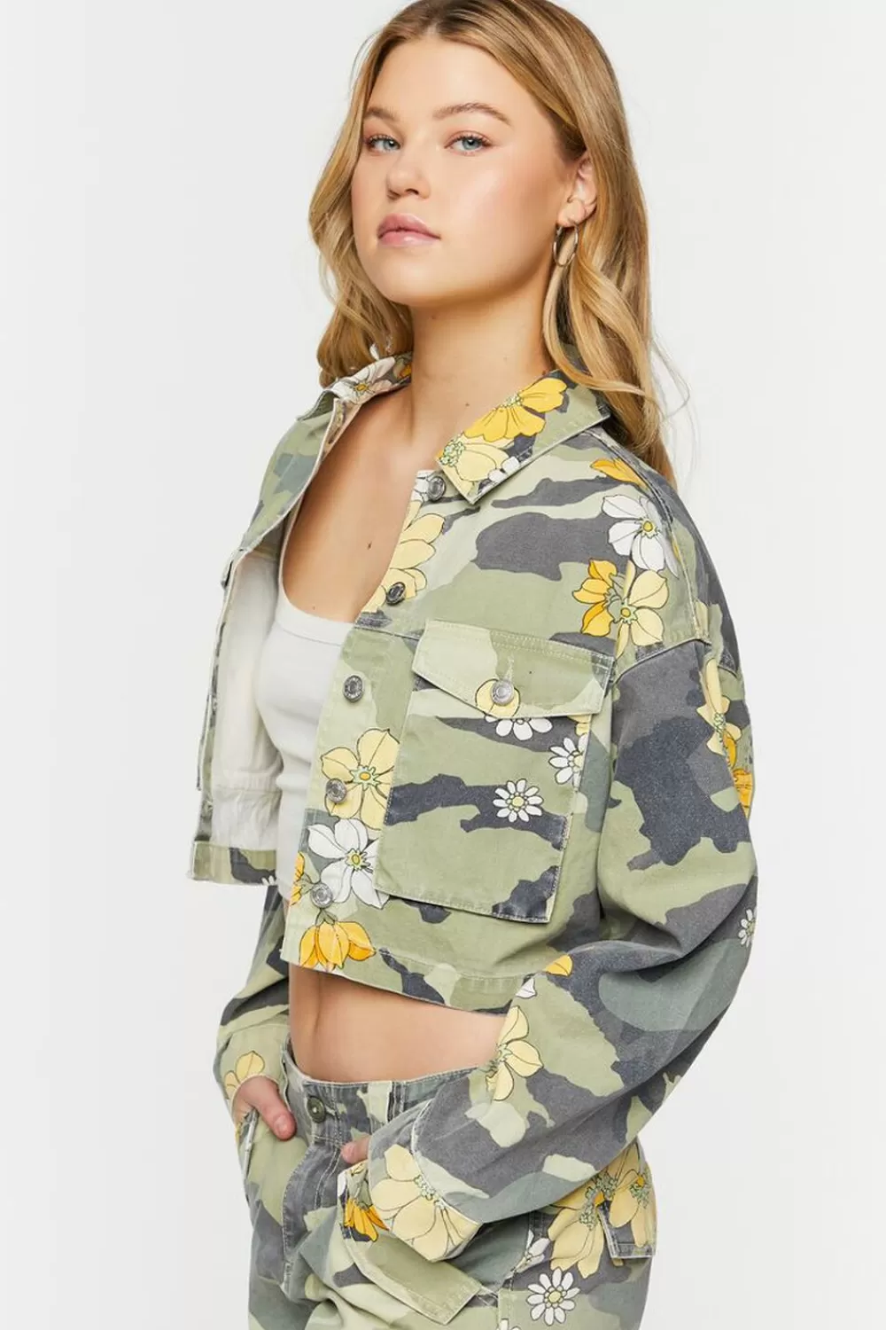 Forever 21 Floral Camo Print Trucker Jacket | Women Tops