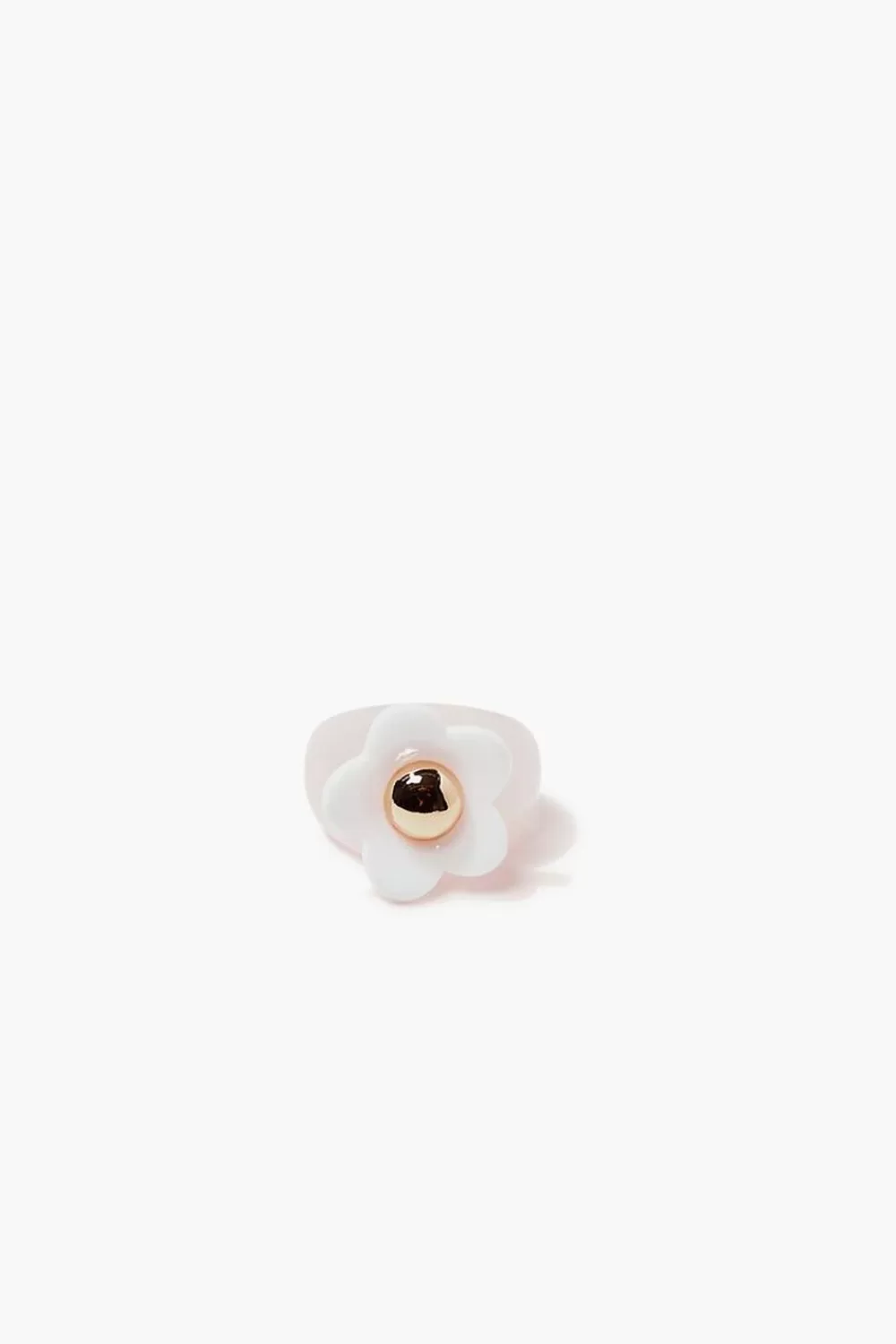 Rings>Forever 21 Floral Cocktail Ring Pink/Gold