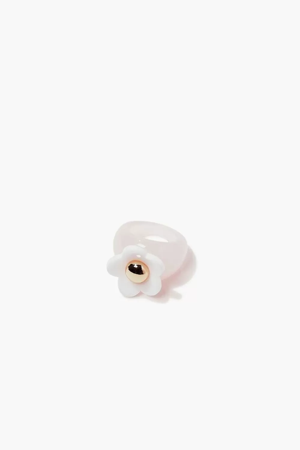 Rings>Forever 21 Floral Cocktail Ring Pink/Gold