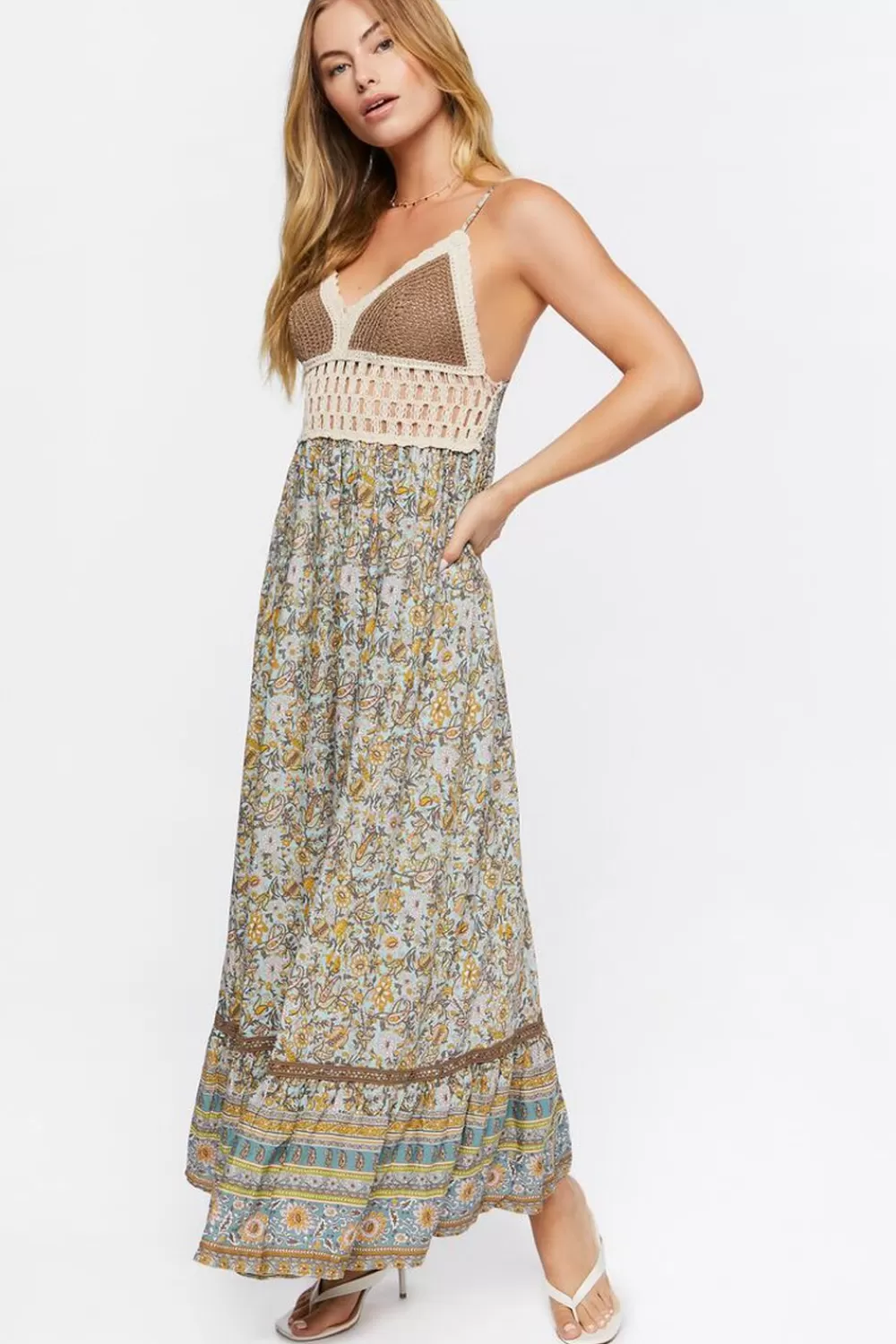 Forever 21 Floral Crochet Maxi Dress | Women Dresses