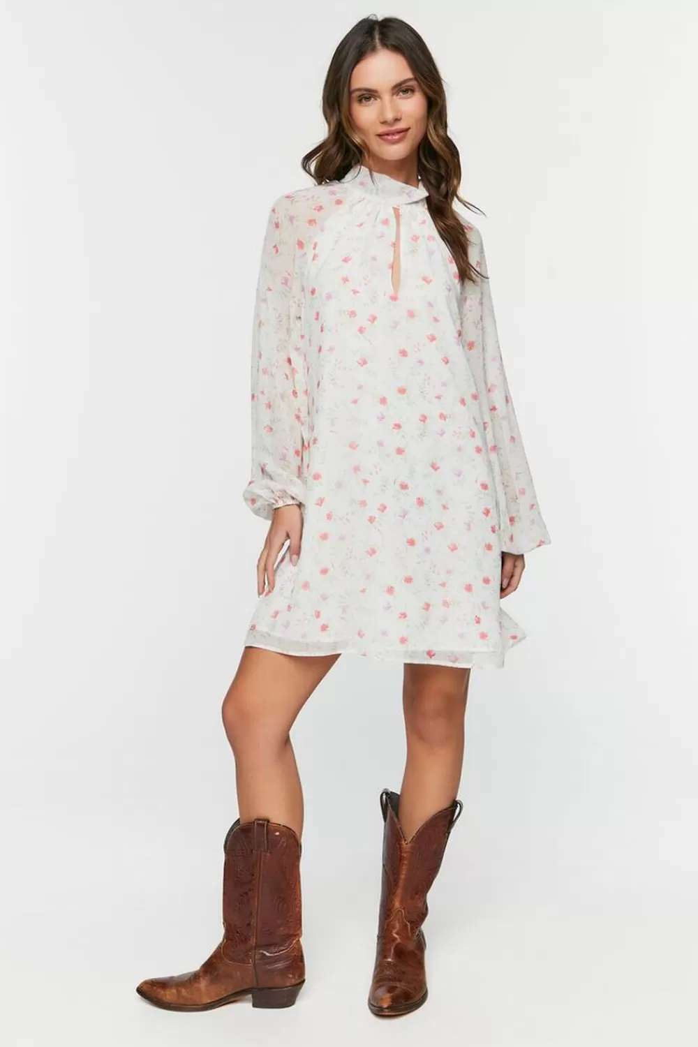 Forever 21 Floral Halter Chiffon Mini Dress | Women Dresses