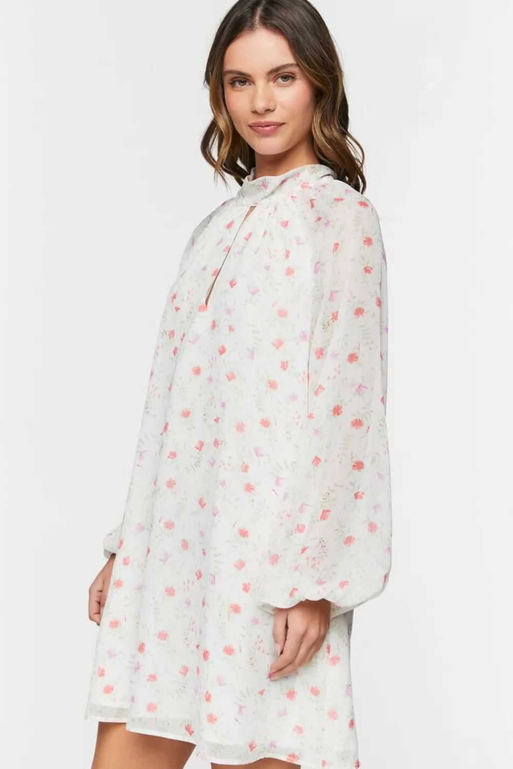 Forever 21 Floral Halter Chiffon Mini Dress | Women Dresses