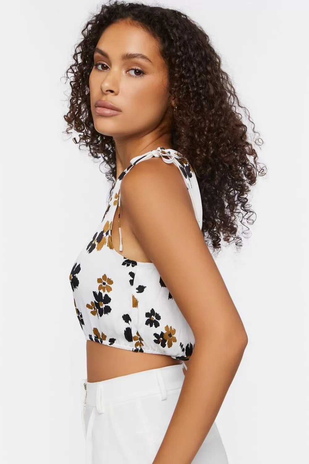 Forever 21 Floral One-Shoulder Crop Top | Women Tops