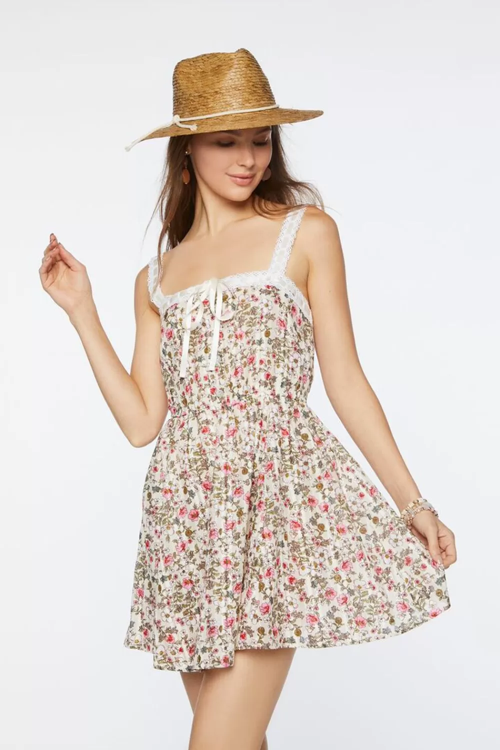Forever 21 Floral Print Bow Dress | Women Dresses