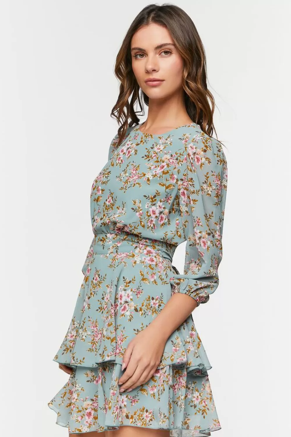 Forever 21 Floral Print Chiffon Mini Dress | Women Dresses
