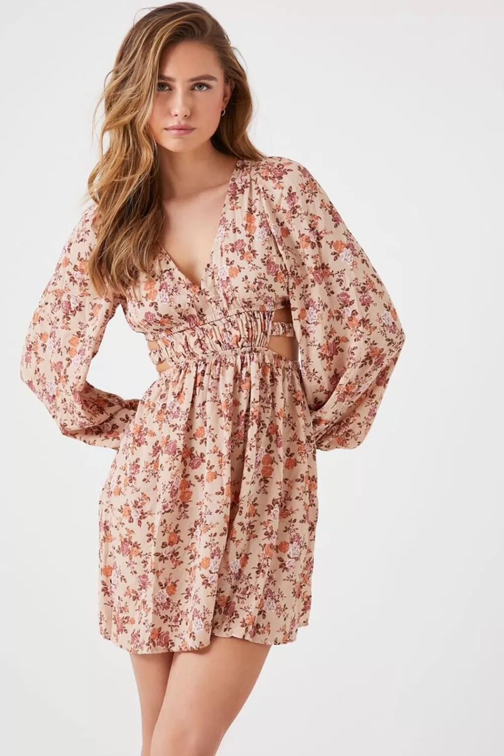 Forever 21 Floral Print Cutout Mini Dress | Women Dresses