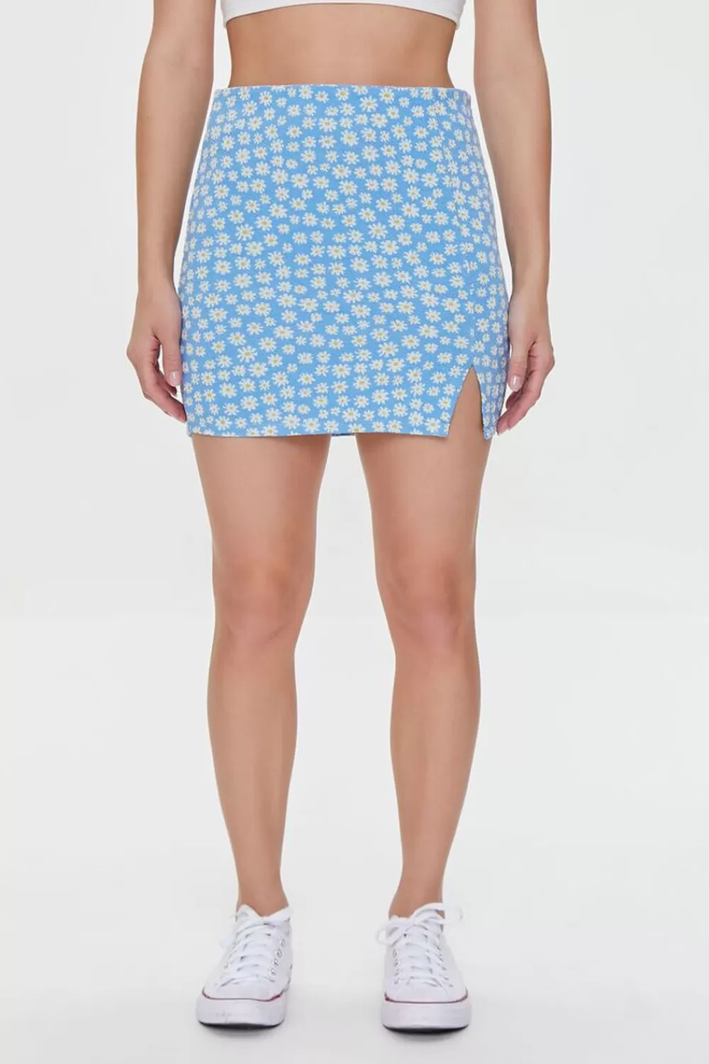 Bottoms>Forever 21 Floral Print Mini Skirt Blue/Multi