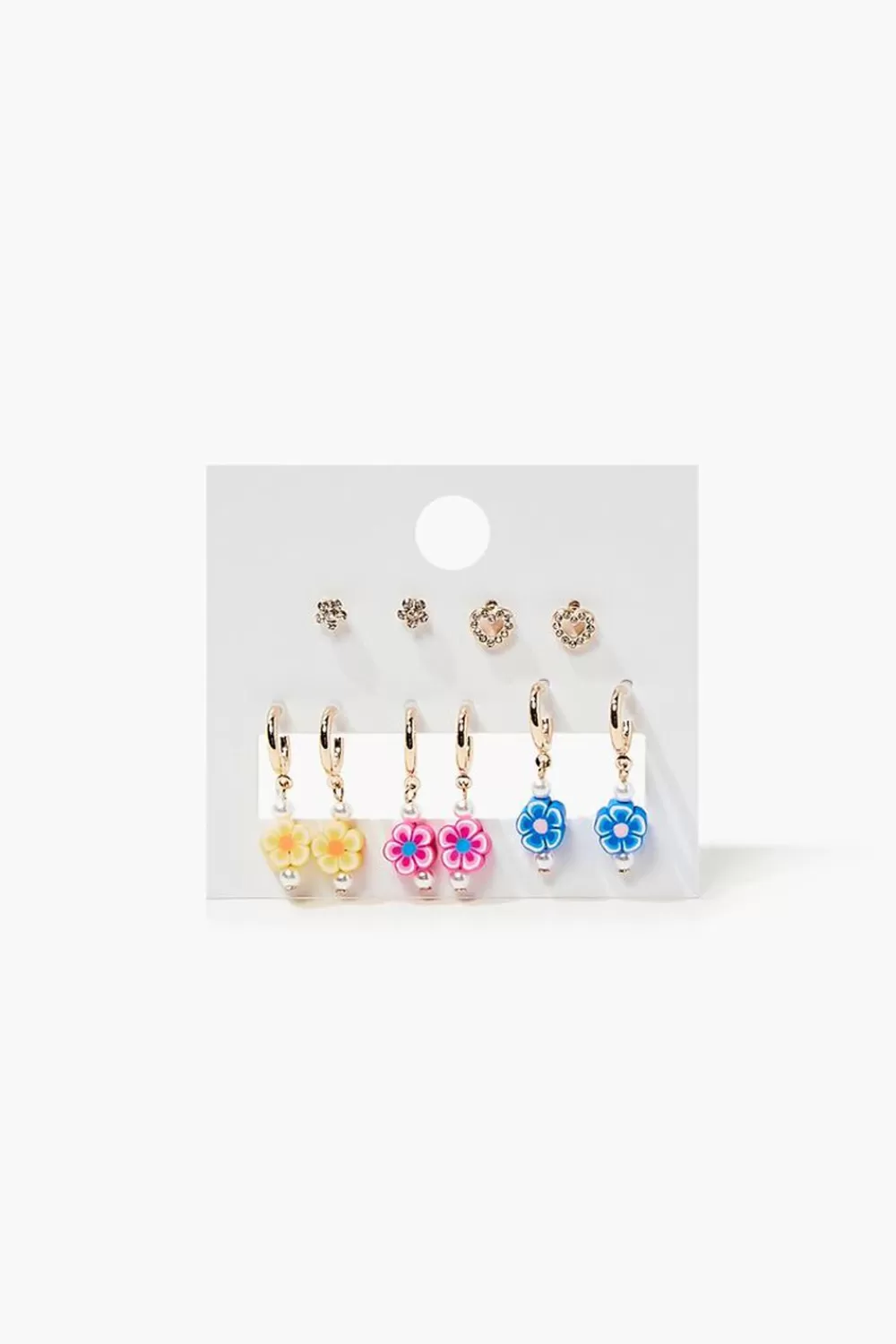 Earrings>Forever 21 Floral Stud & Drop Earring Set Blue/Gold