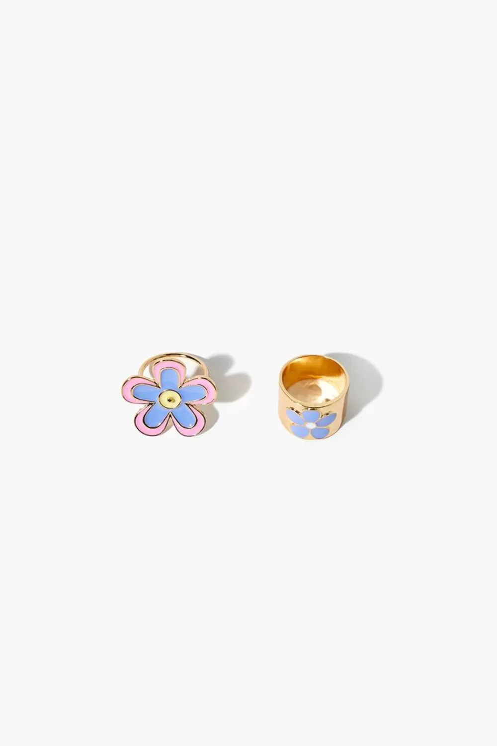 Rings>Forever 21 Flower Ring Set Purple/Gold