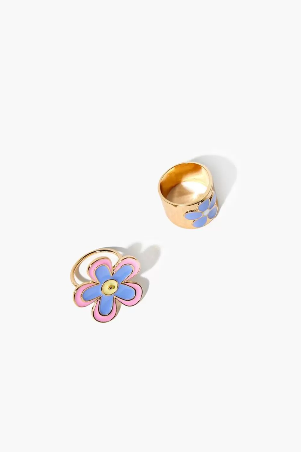 Rings>Forever 21 Flower Ring Set Purple/Gold
