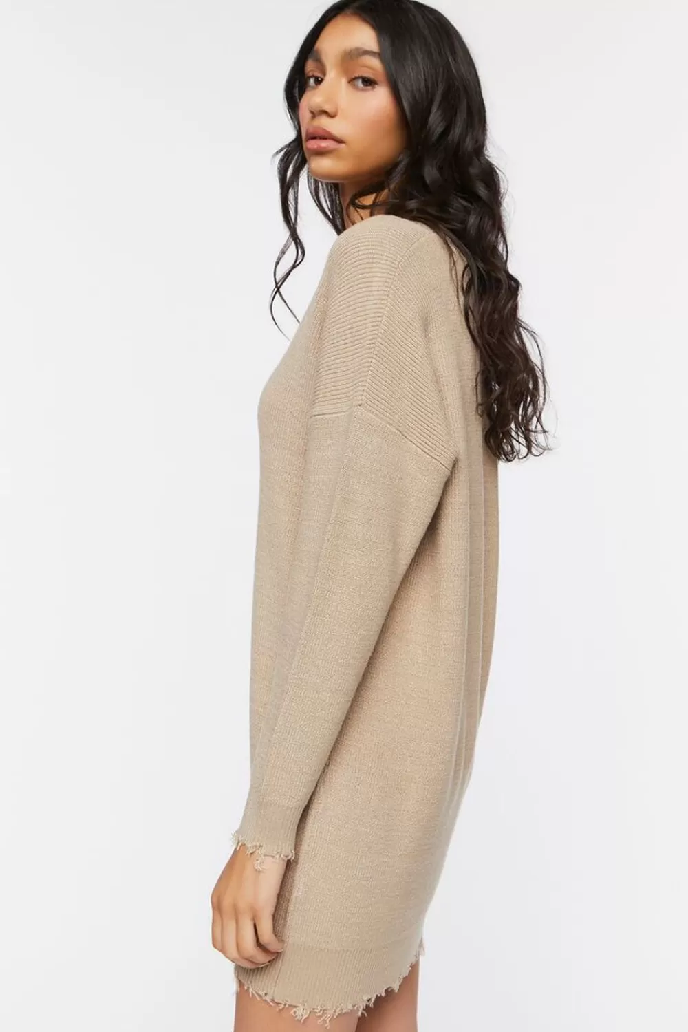 Forever 21 Frayed Sharkbite Sweater Dress | Women Dresses