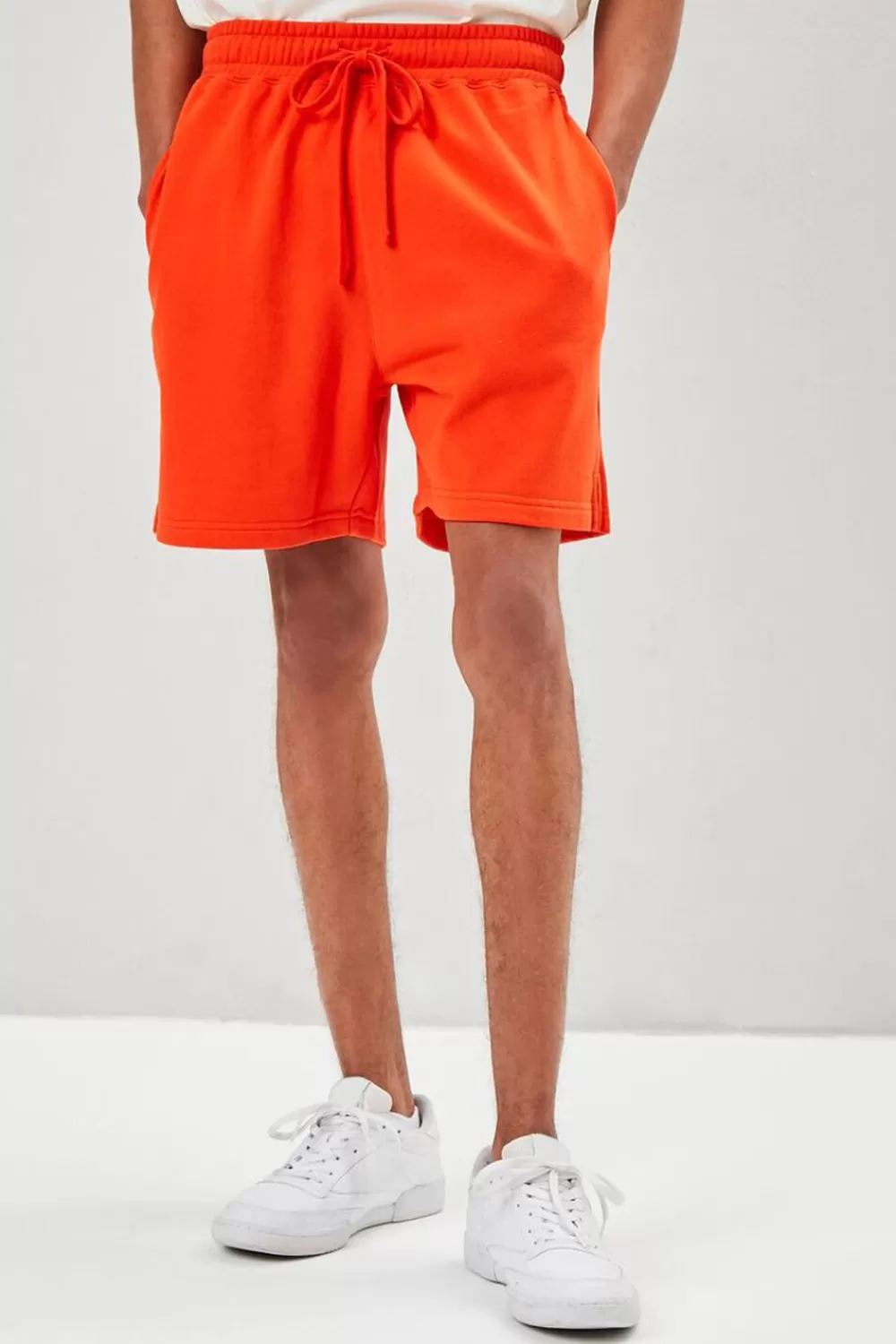 Bottoms>Forever 21 French Terry Drawstring Shorts Red