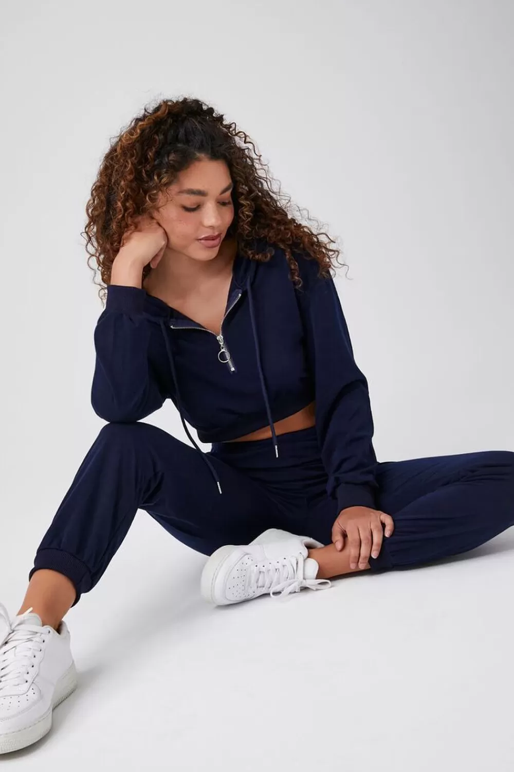 Matching Sets>Forever 21 French Terry Joggers Navy