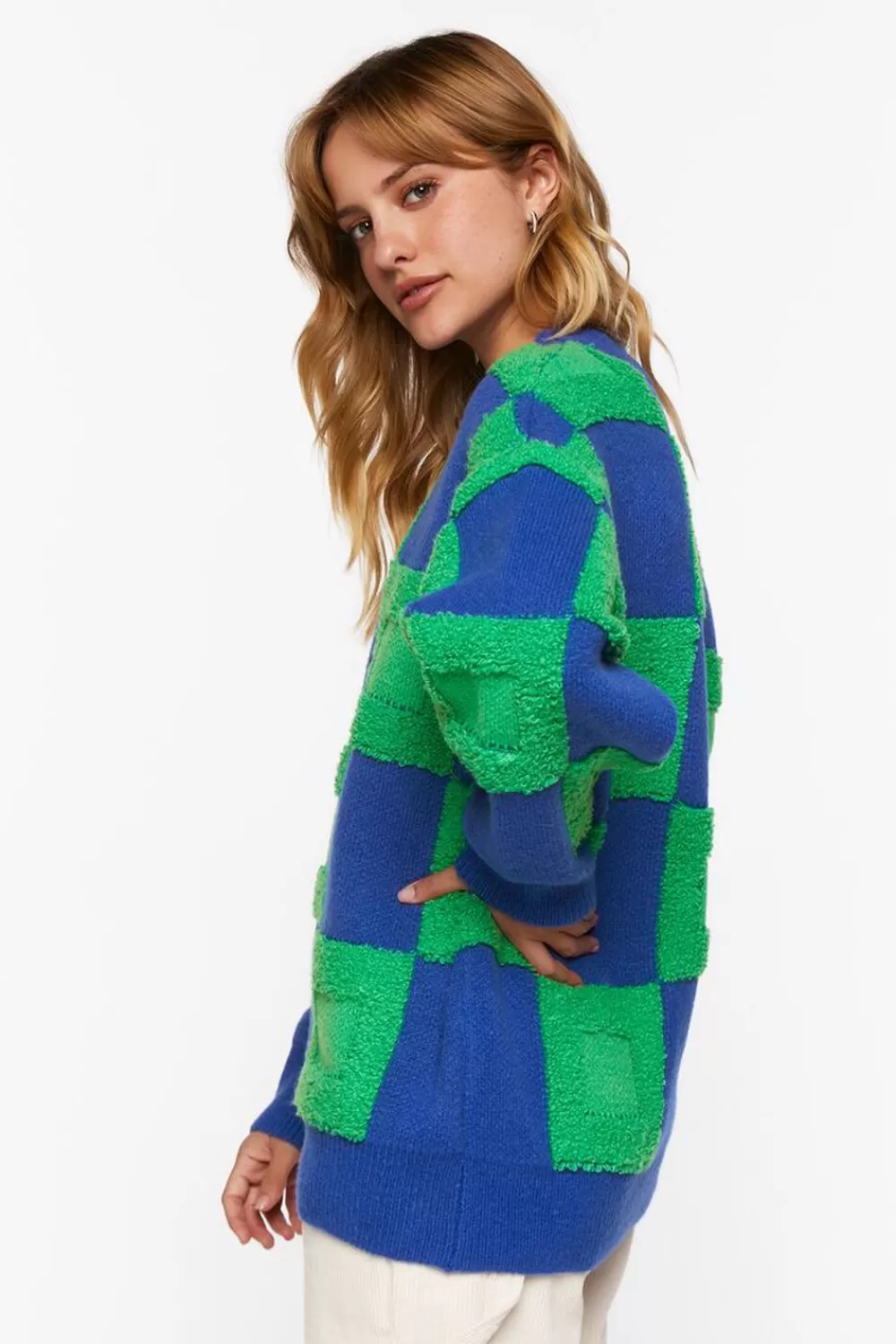 Forever 21 Fuzzy Checkered Sweater | Women Tops