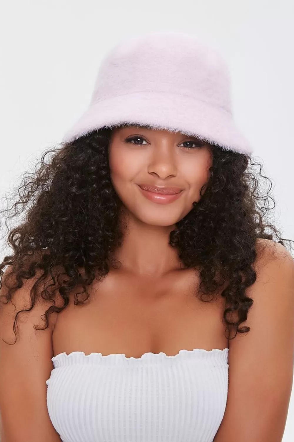 Hats + Beanies>Forever 21 Fuzzy Knit Bucket Hat Pink