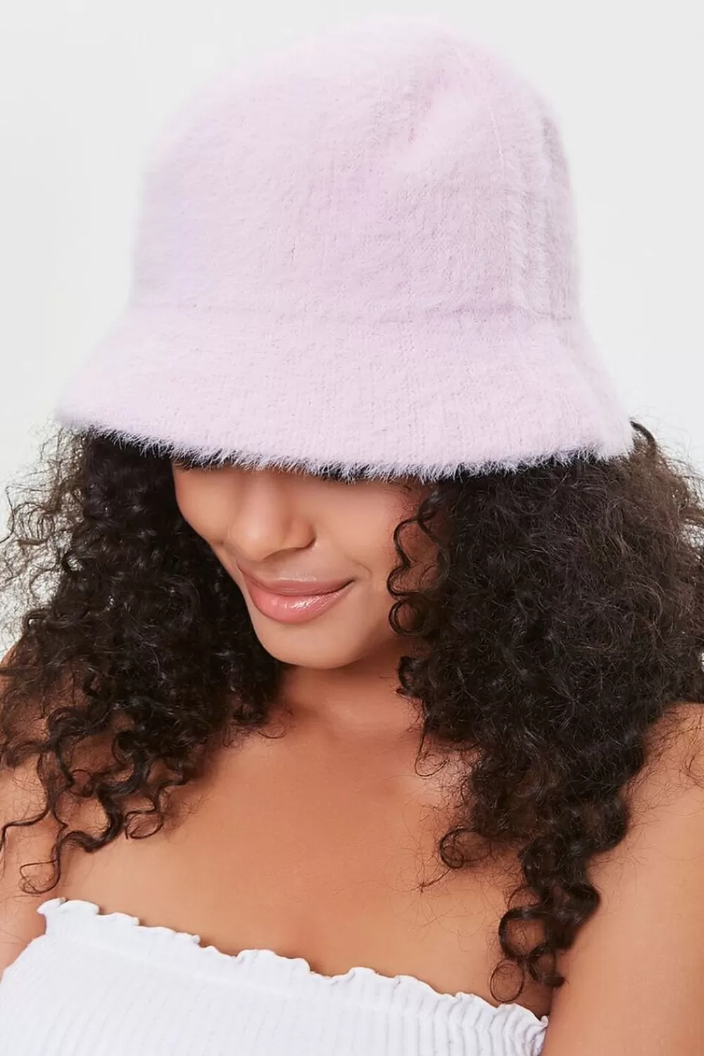 Hats + Beanies>Forever 21 Fuzzy Knit Bucket Hat Pink