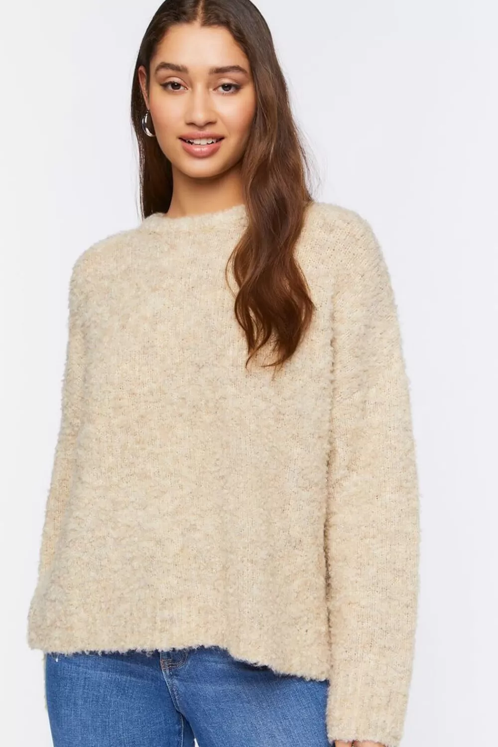 Forever 21 Fuzzy Knit Long Sleeve Sweater | Women Tops