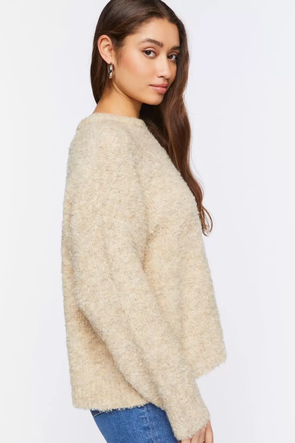 Forever 21 Fuzzy Knit Long Sleeve Sweater | Women Tops