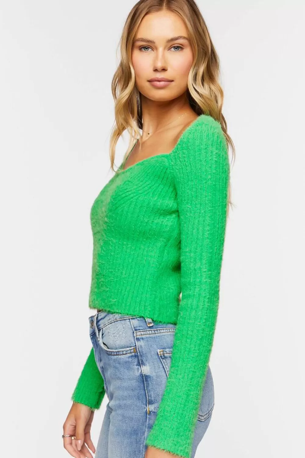 Forever 21 Fuzzy Knit Sweetheart Sweater | Women Tops