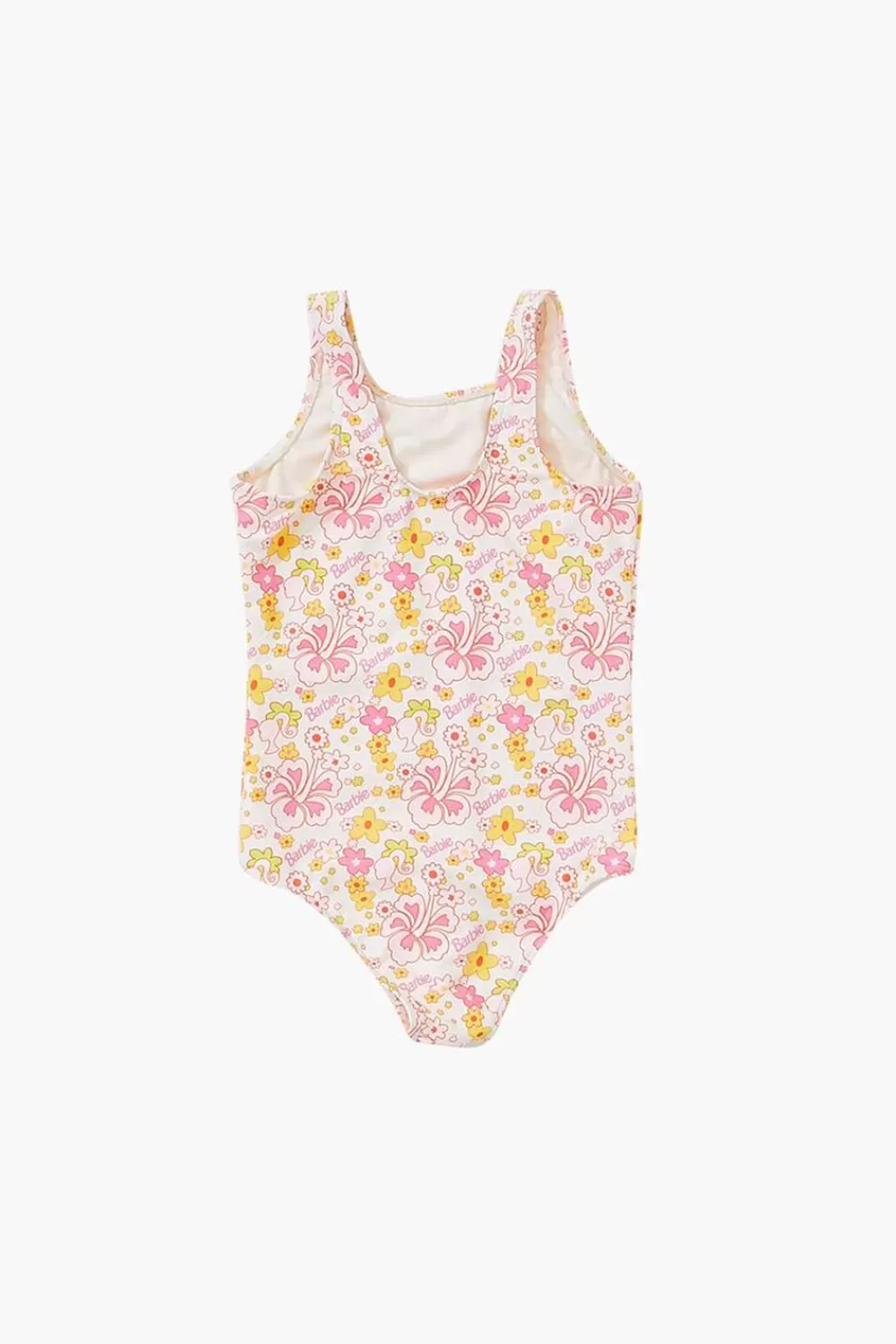 Swimwear>Forever 21 Girls Barbie® Floral One-Piece Swimsuit (Kids) White/Multi