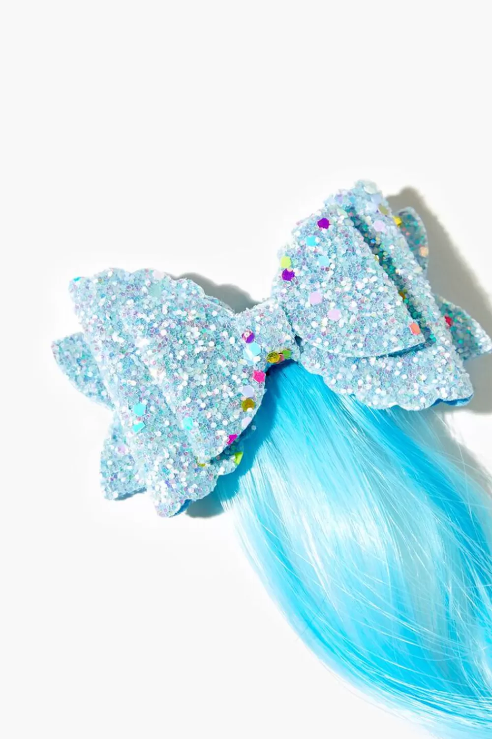 Accessories>Forever 21 Girls Bow Clip Hair Extension (Kids) Blue/Blue