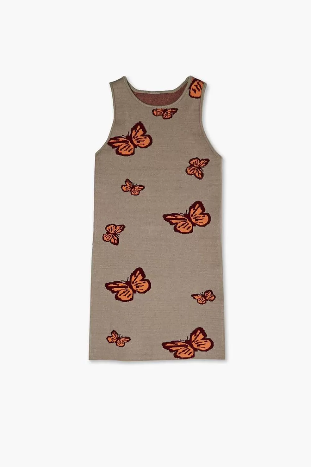 Dresses + Rompers>Forever 21 Girls Butterfly Print Sweater Dress (Kids) Olive/Multi
