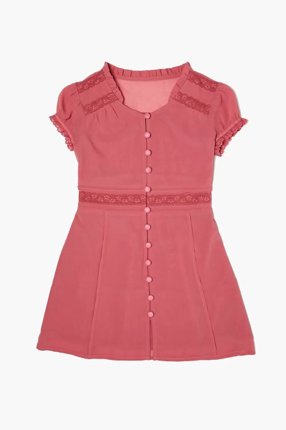 Dresses + Rompers>Forever 21 Girls Button-Front Dress (Kids) Dusty Pink
