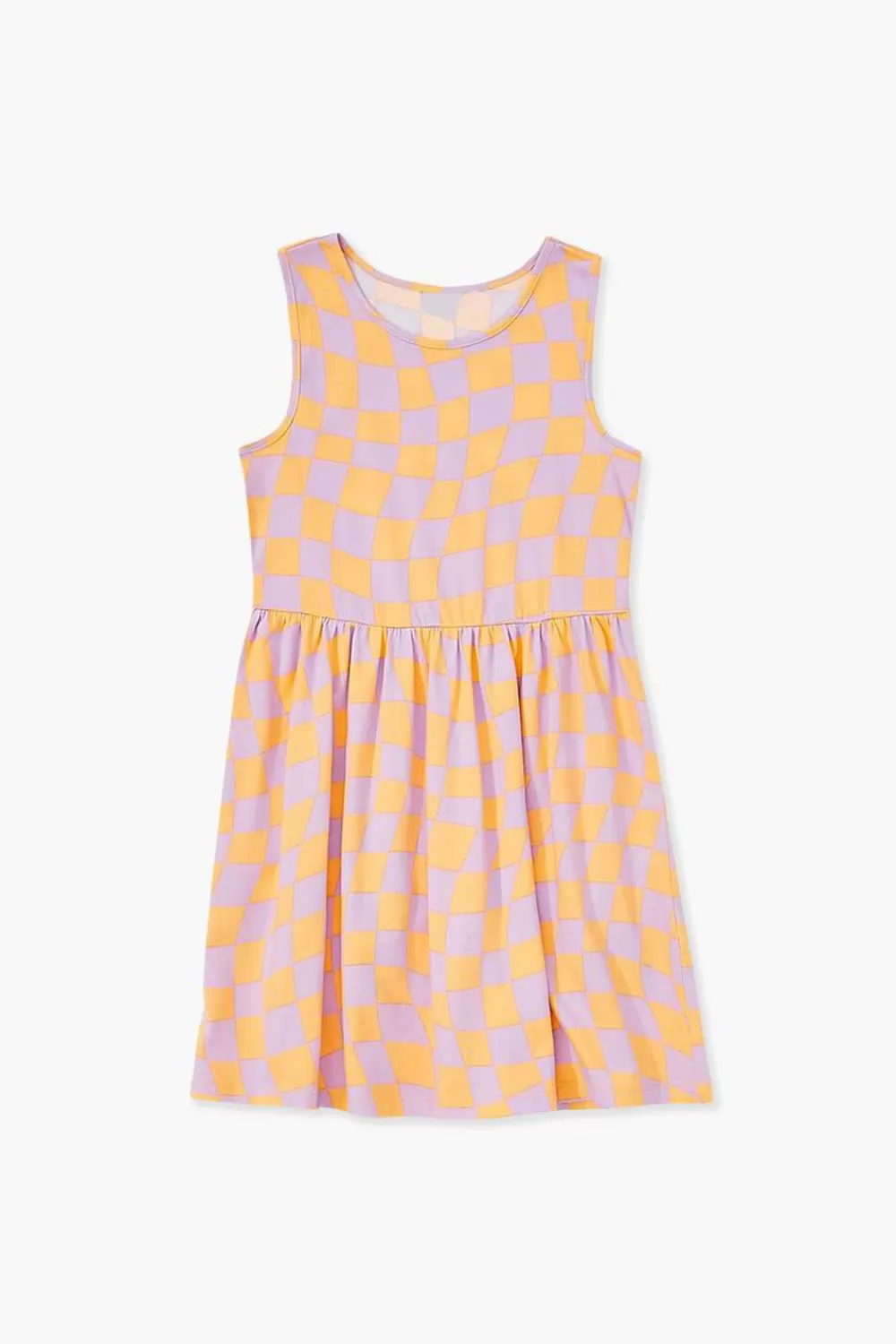 Dresses + Rompers>Forever 21 Girls Checkered Dress (Kids) Lilac/Orange
