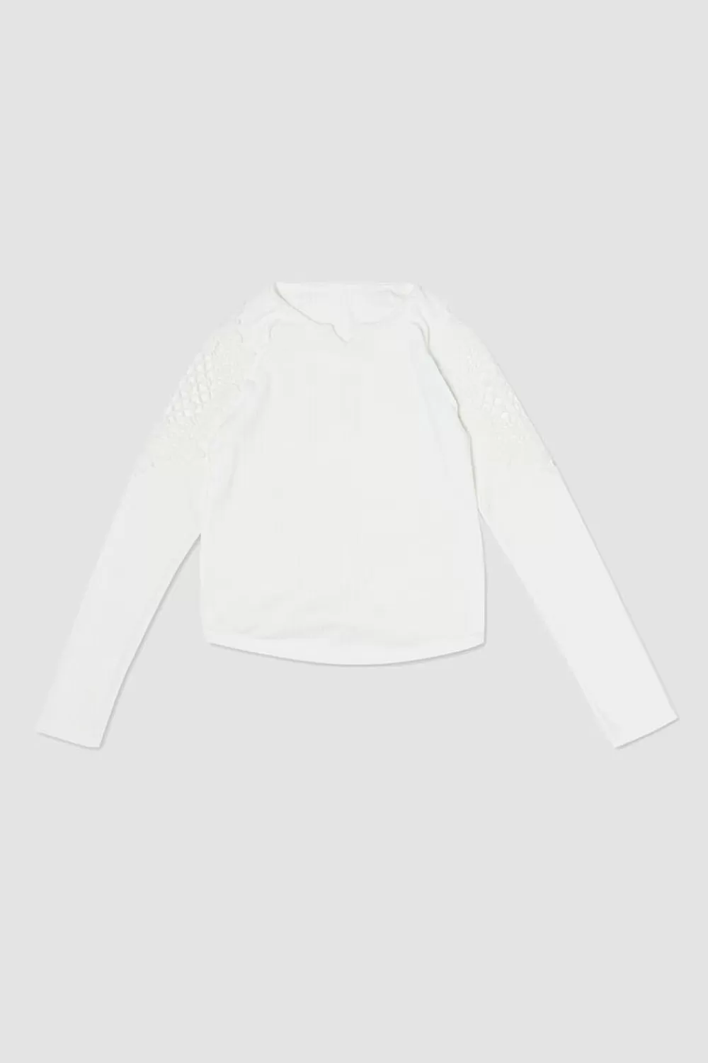 Tops>Forever 21 Girls Crochet Lace Top (Kids) Cream