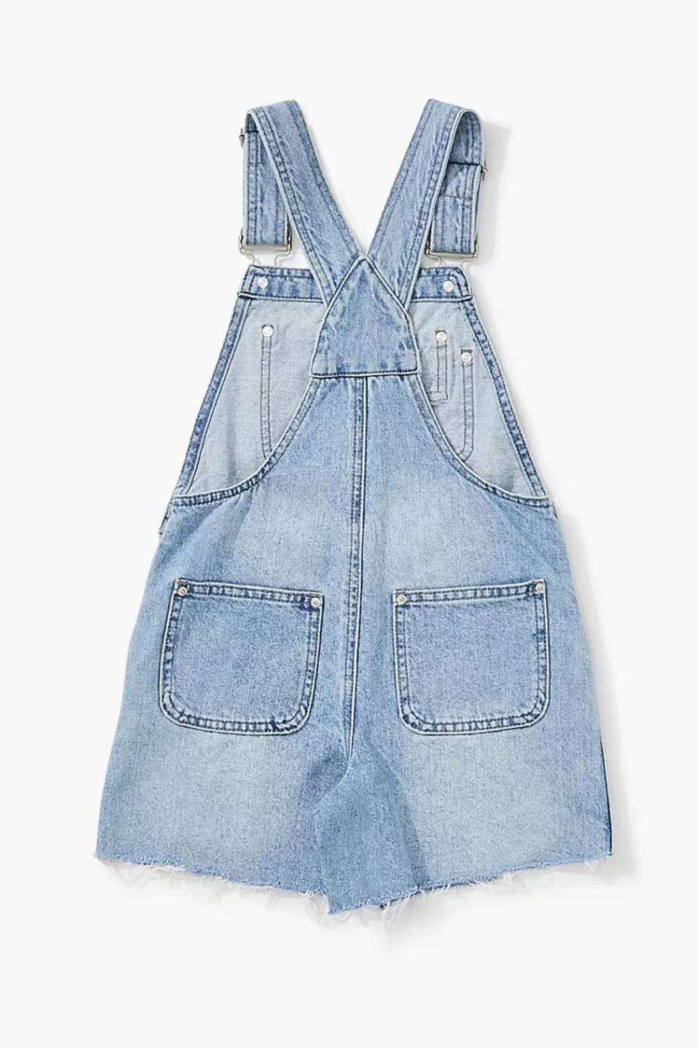 Dresses + Rompers>Forever 21 Girls Denim Overall Shorts (Kids) Light Denim