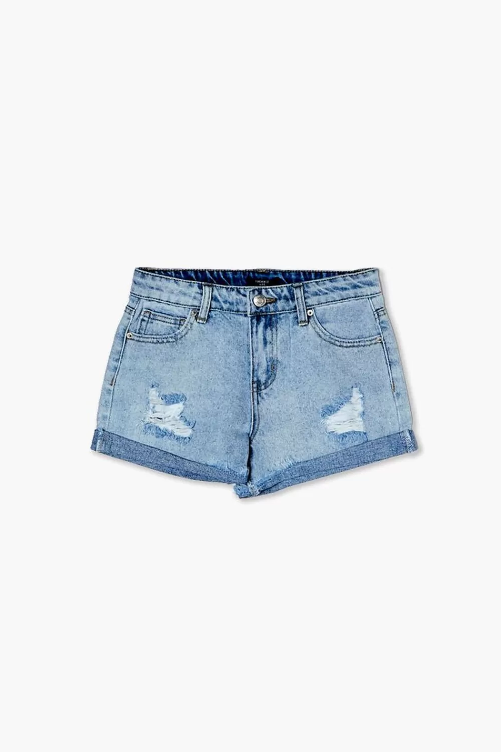 Bottoms>Forever 21 Girls Distressed Denim Shorts (Kids) Light Denim