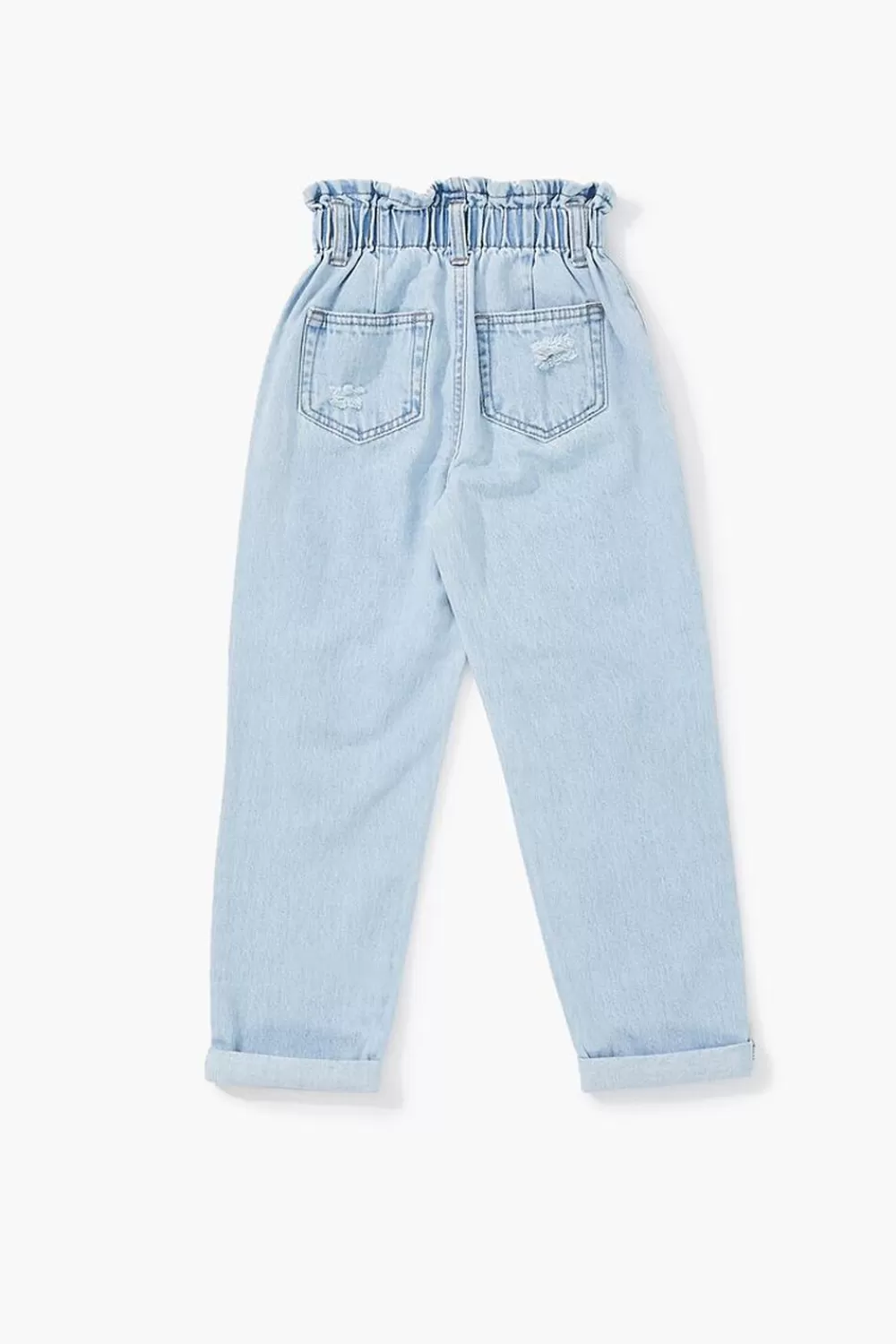 Bottoms>Forever 21 Girls Distressed Paperbag Jeans (Kids) Light Denim