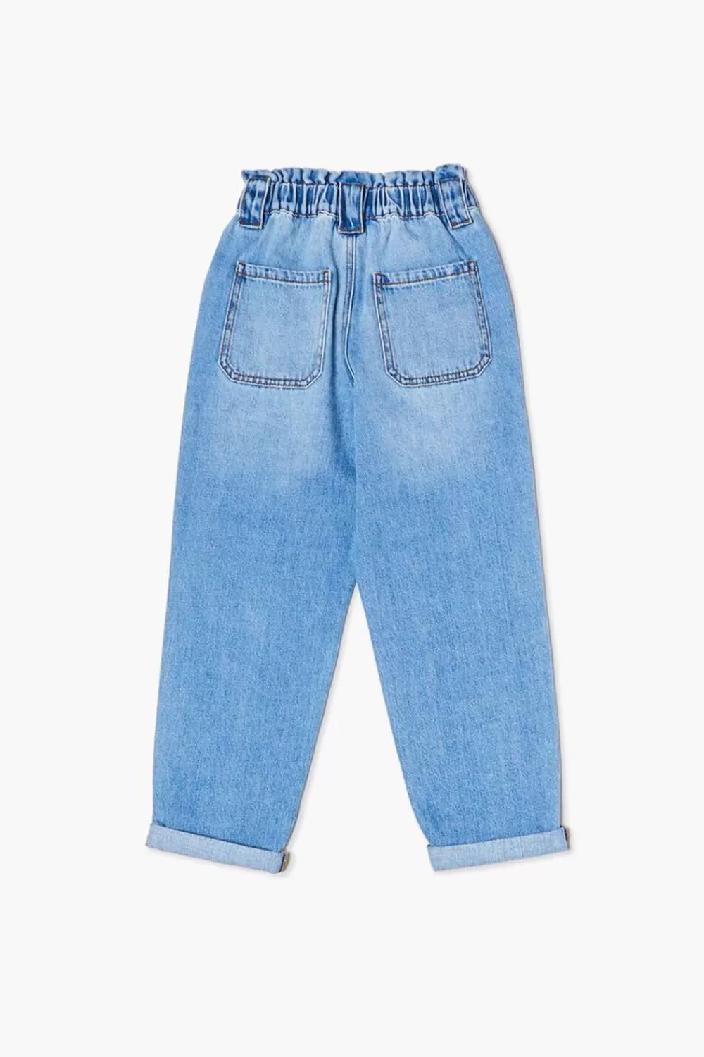 Bottoms>Forever 21 Girls Distressed Paperbag Jeans (Kids) Medium Denim