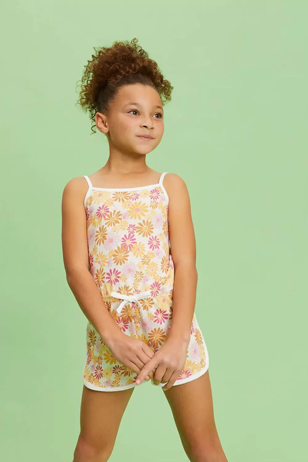 Dresses + Rompers>Forever 21 Girls Floral Cami Romper (Kids) White/Multi