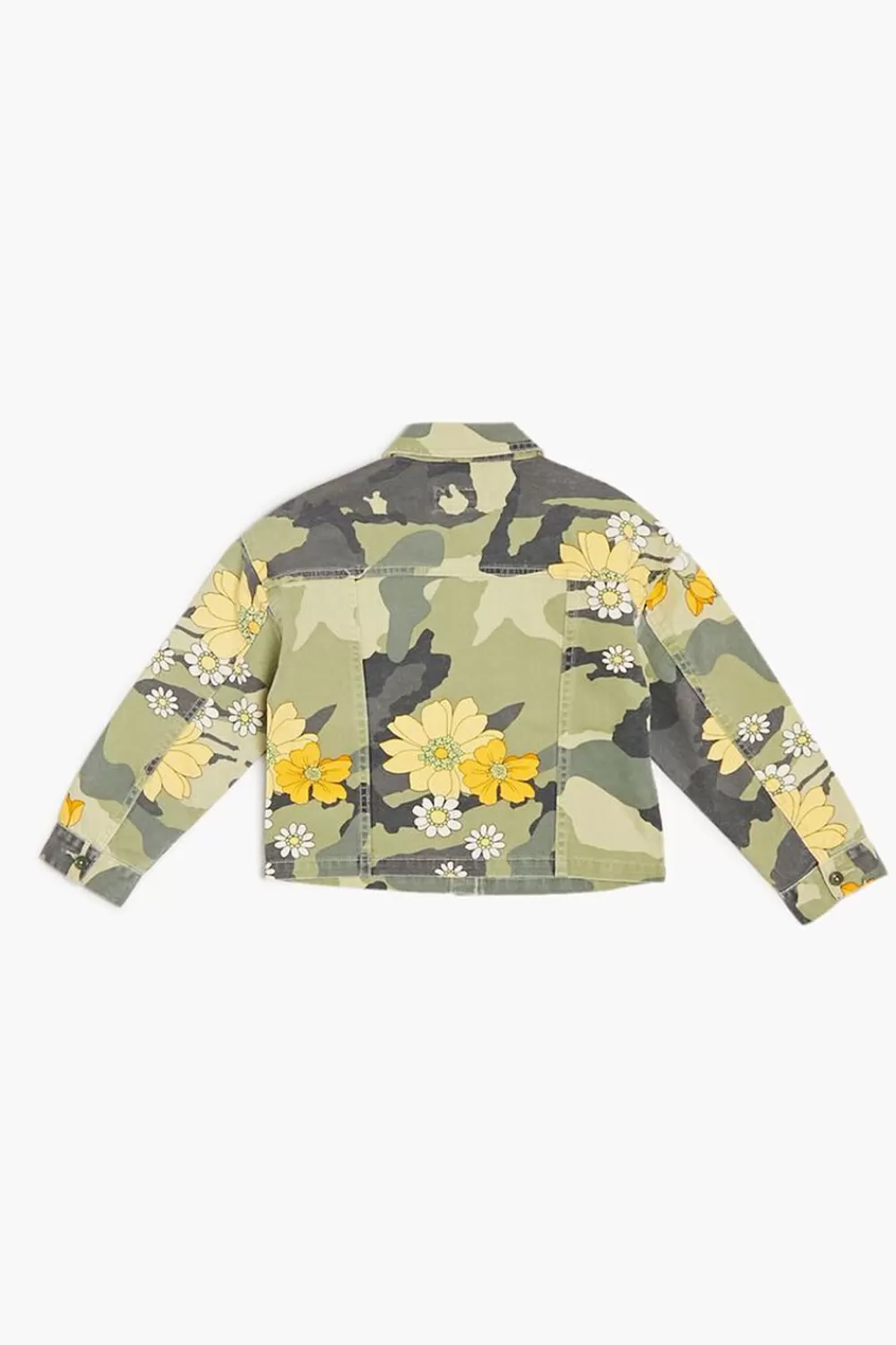 Matching Sets>Forever 21 Girls Floral Camo Jacket (Kids) Olive/Multi