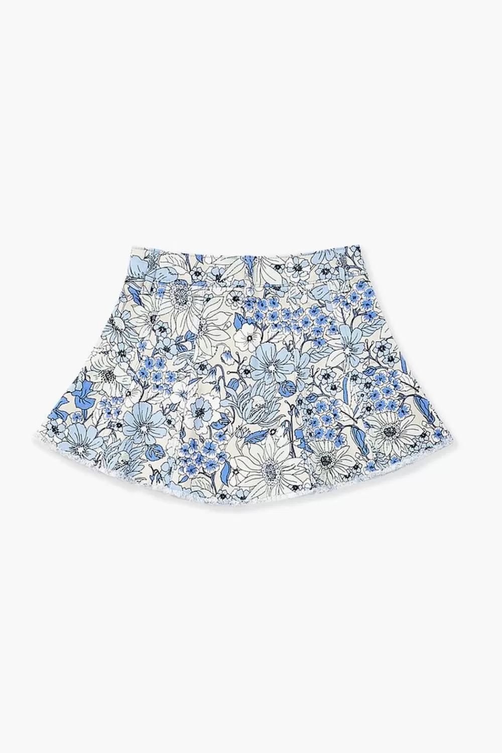 Bottoms>Forever 21 Girls Floral Denim Skirt (Kids) Blue/Multi