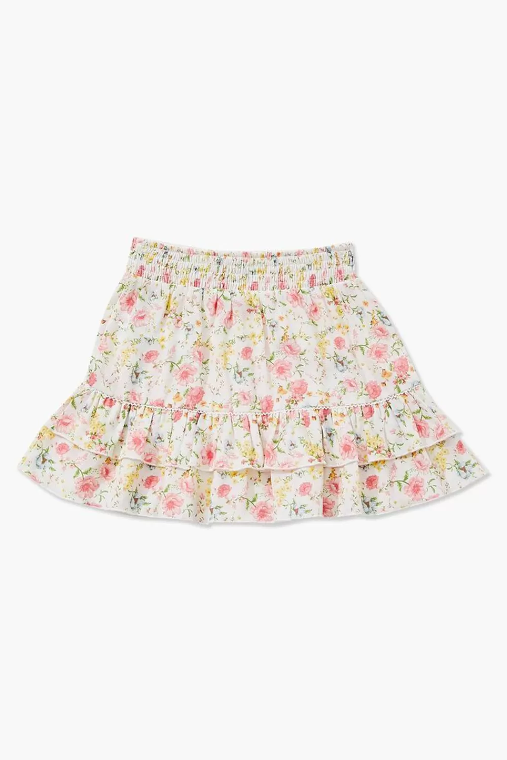 Bottoms>Forever 21 Girls Floral Flounce Skirt (Kids) White/Multi