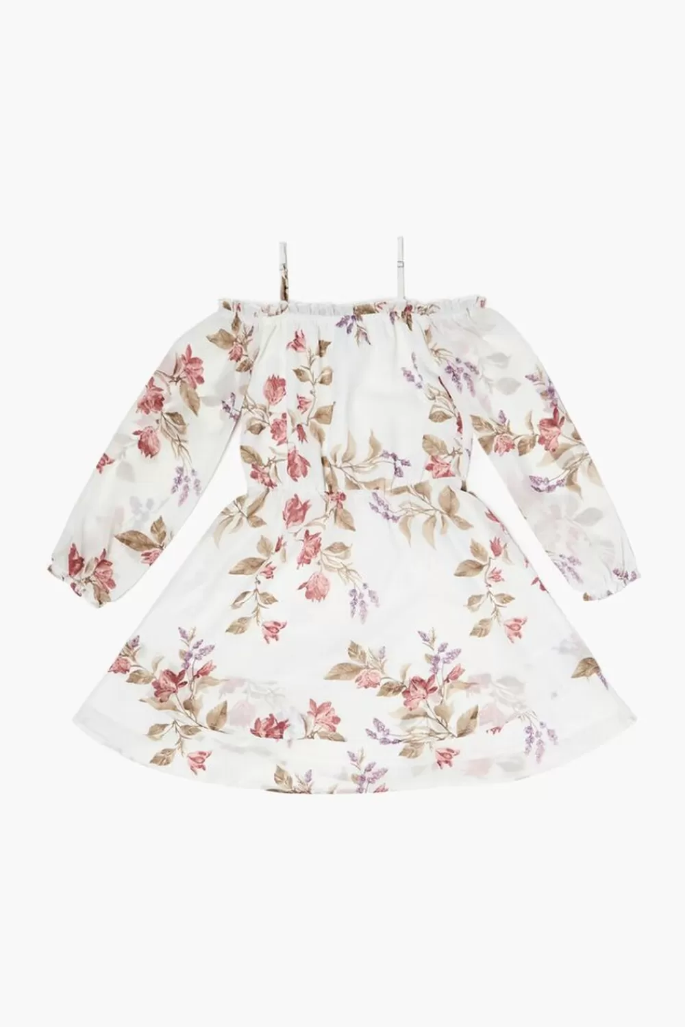 Dresses + Rompers>Forever 21 Girls Floral Off-The-Shoulder Dress (Kids) White/Multi