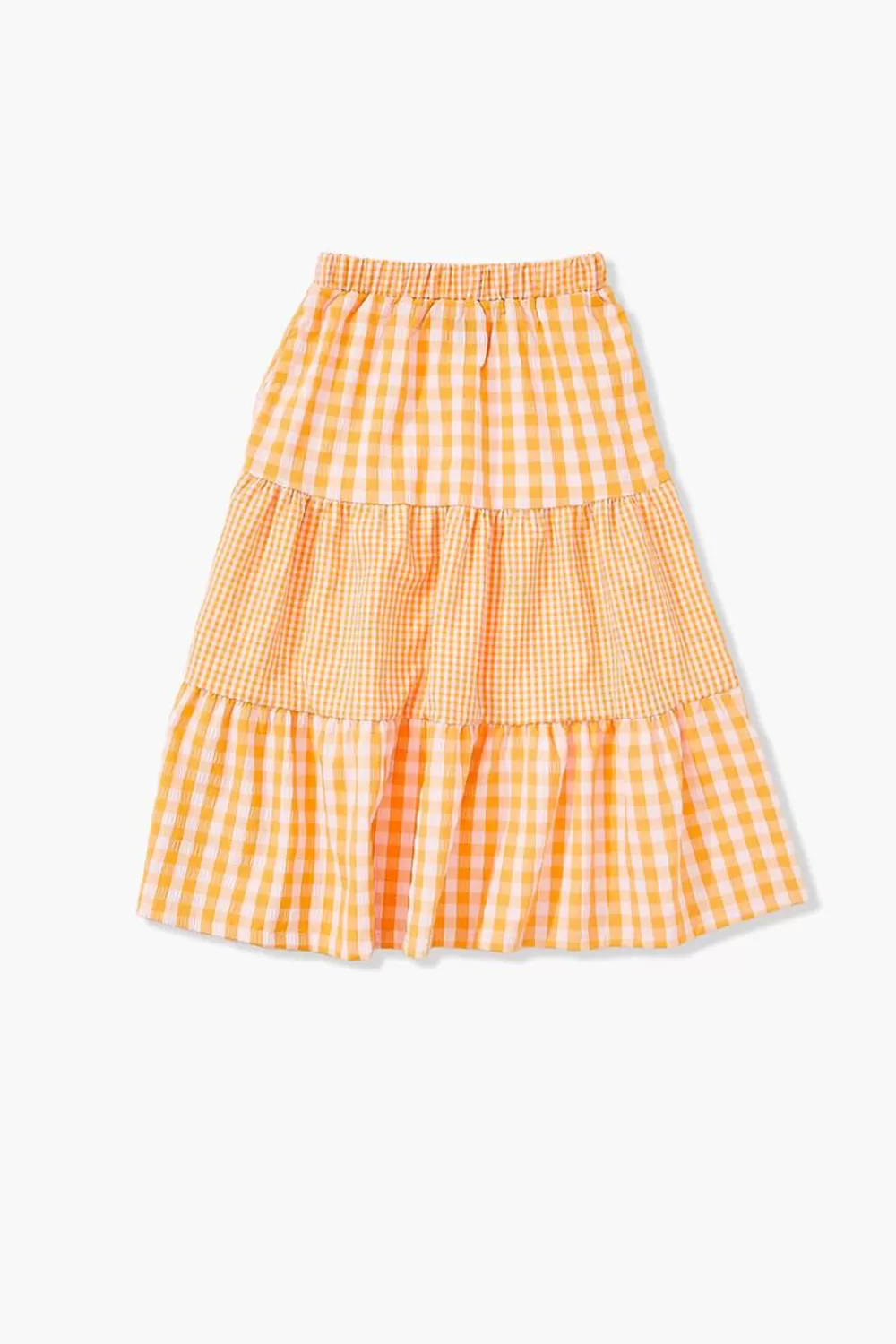 Bottoms>Forever 21 Girls Gingham Maxi Skirt (Kids) Orange/White