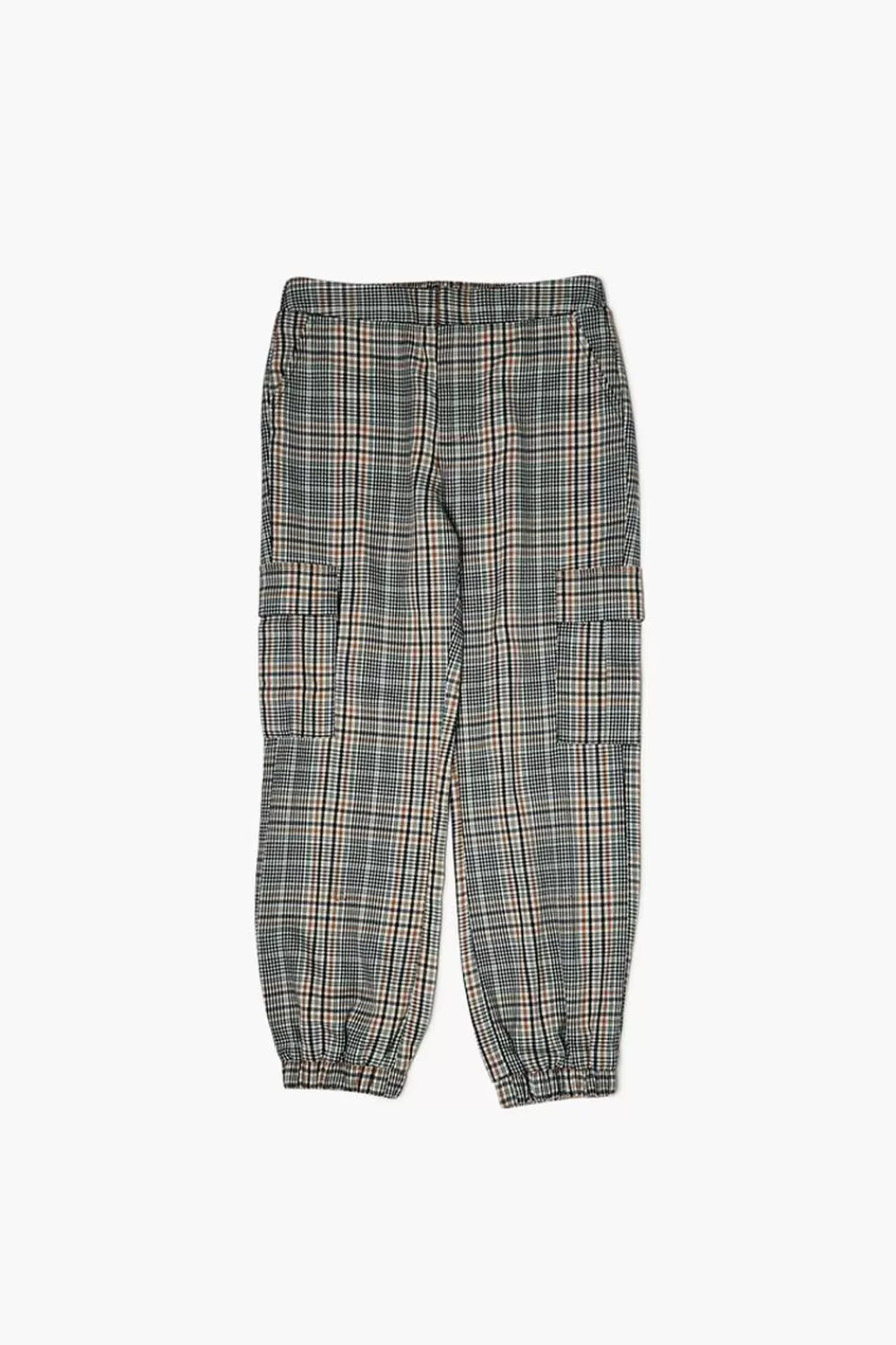 Bottoms>Forever 21 Girls Glen Plaid Cargo Pants (Kids) Cream/Multi