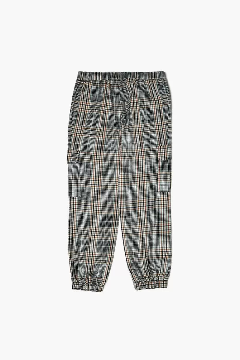 Bottoms>Forever 21 Girls Glen Plaid Cargo Pants (Kids) Cream/Multi