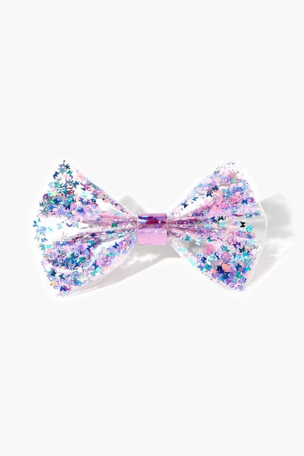 Accessories>Forever 21 Girls Glittered Confetti Bow Hair Clip (Kids) Blue/Pink