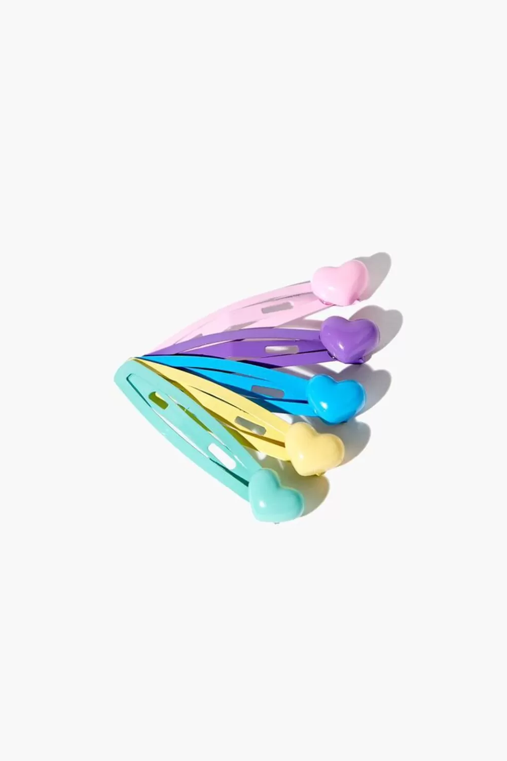 Accessories>Forever 21 Girls Heart Snap Clip Set (Kids) Green/Blue