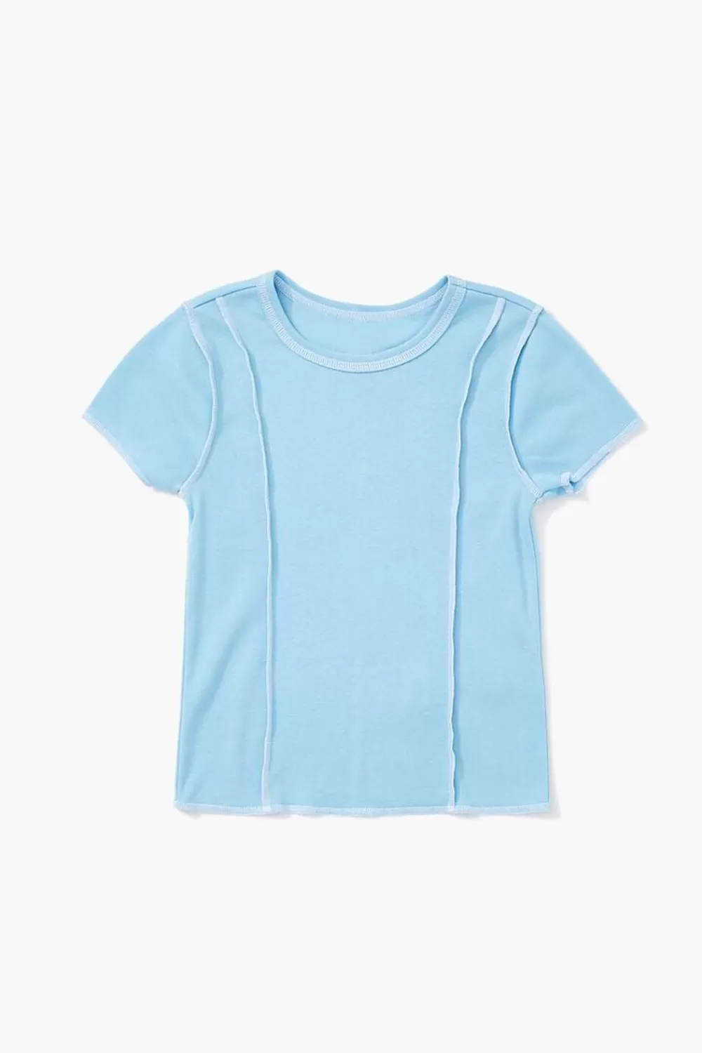 Tops>Forever 21 Girls Inverted-Seam Tee (Kids) Blue/White