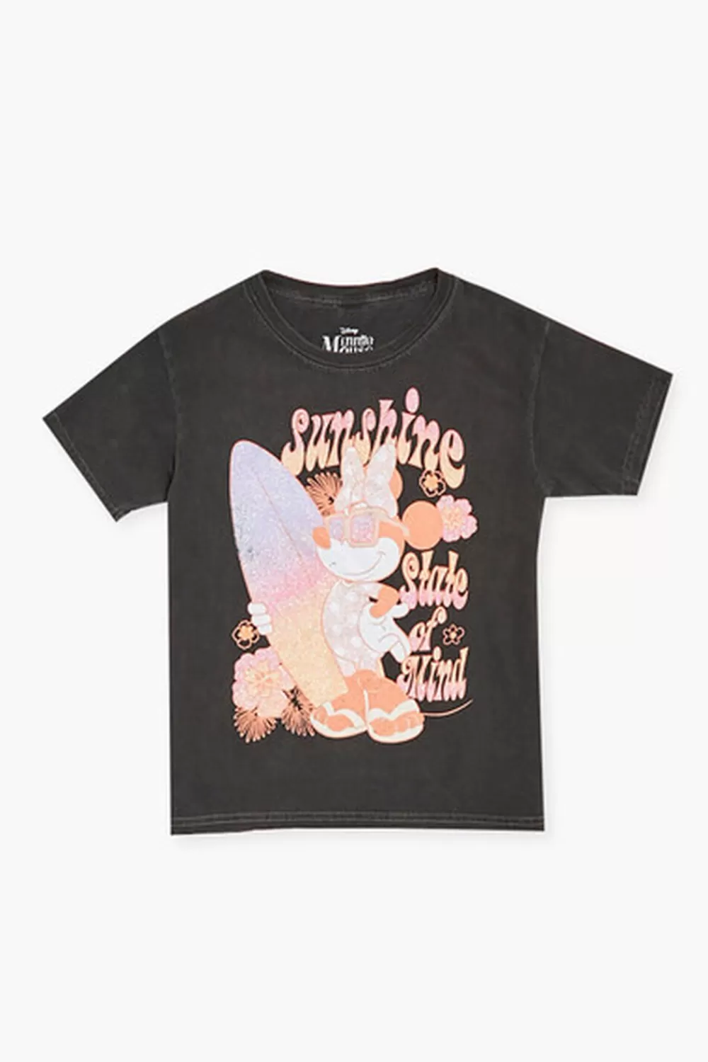 Tops>Forever 21 Girls Minnie Mouse Graphic Tee (Kids) Charcoal/Multi