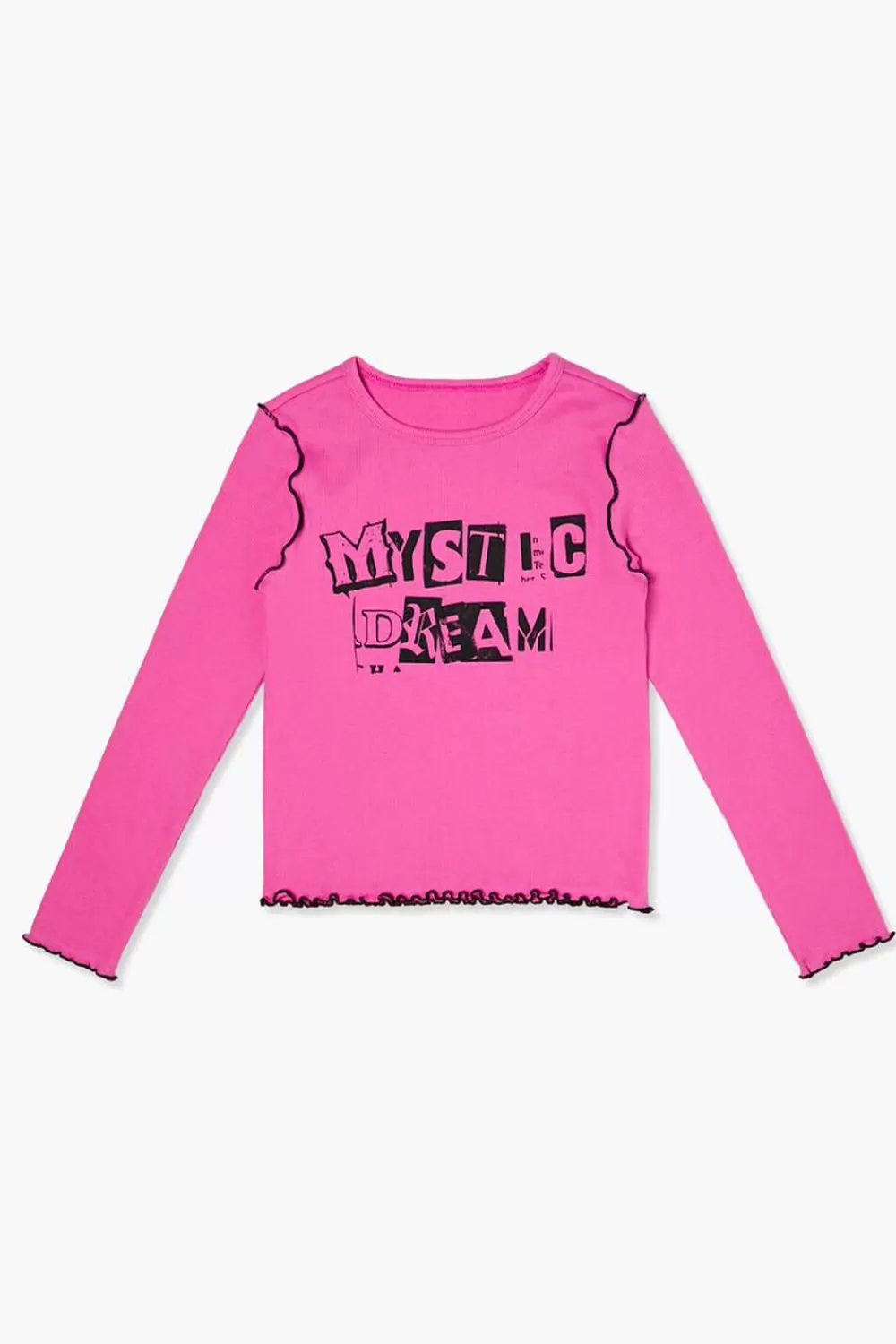 Tops>Forever 21 Girls Mystic Dream Graphic Long-Sleeve Tee (Kids) Pink/Multi