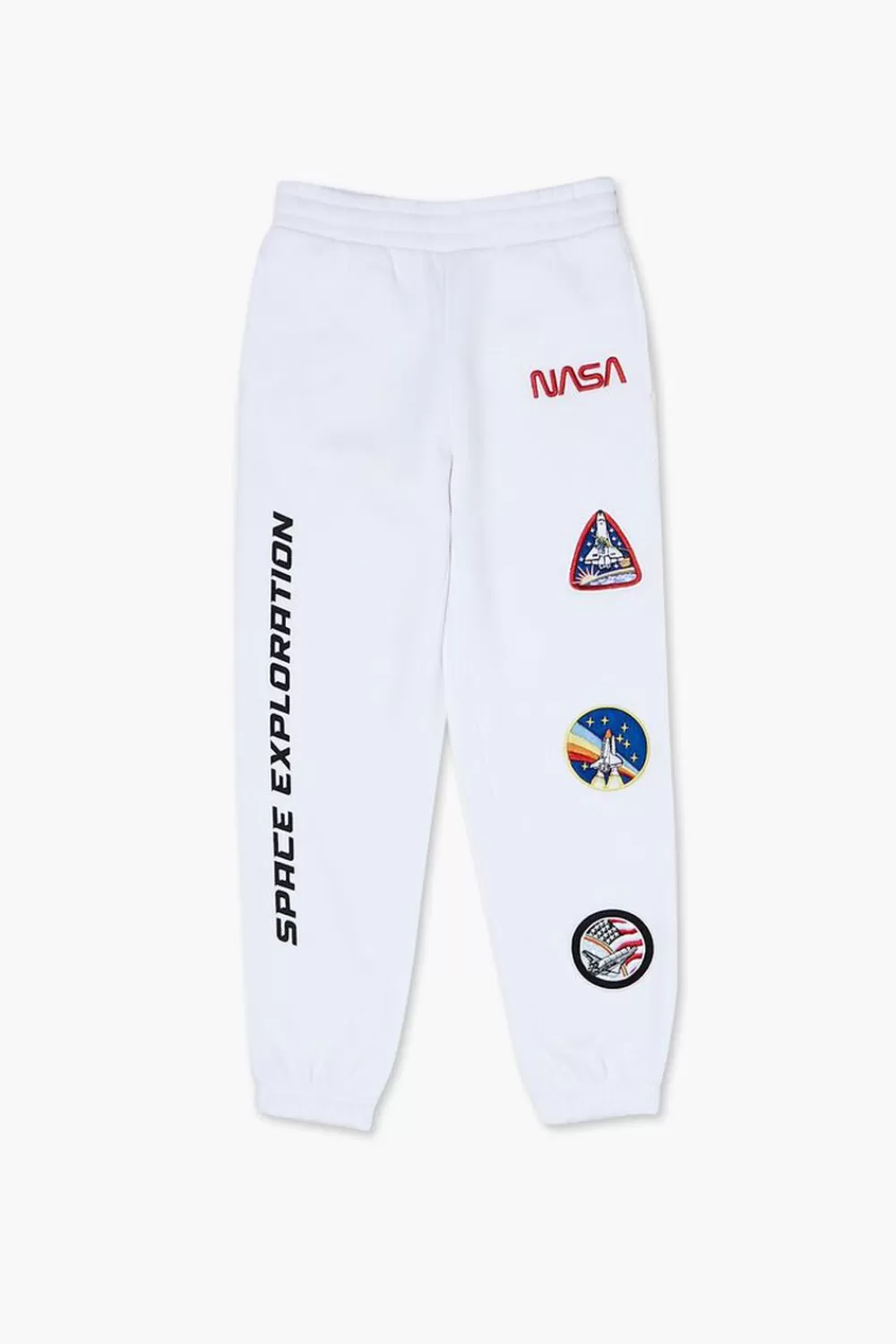 Bottoms>Forever 21 Girls Nasa Patch Joggers (Kids) White/Multi
