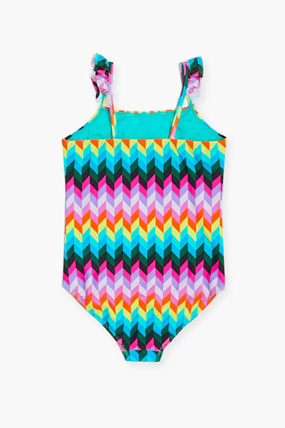 Swimwear>Forever 21 Girls One-Piece Swimsuit (Kids) Teal/Multi