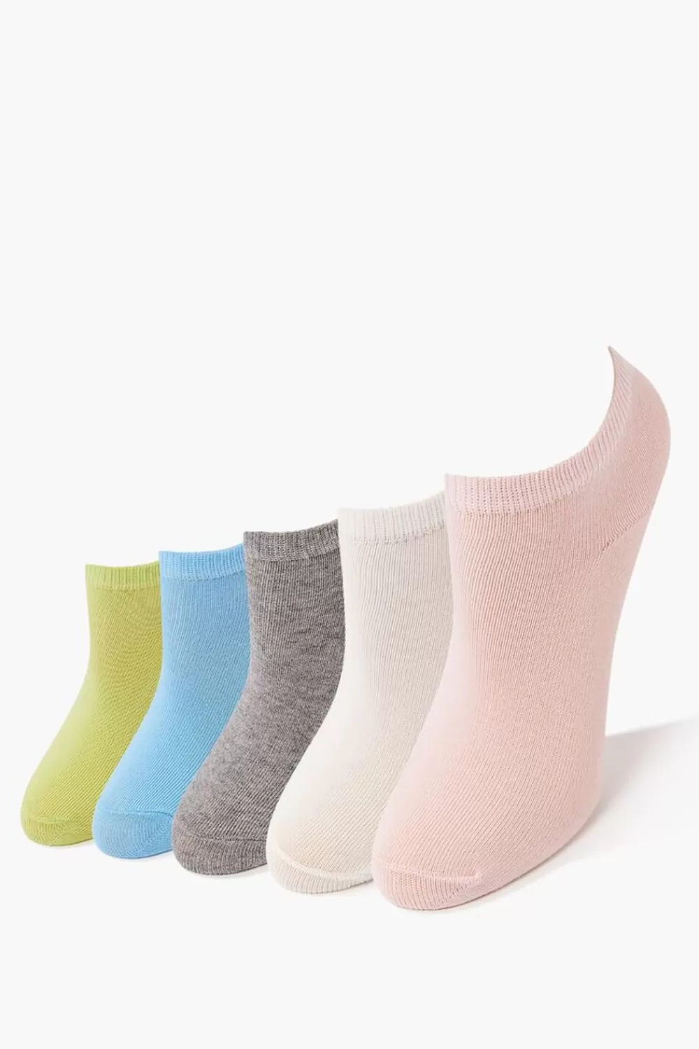 Accessories>Forever 21 Girls Organically Grown Cotton Socks - 5 Pack (Kids) Blue/Multi
